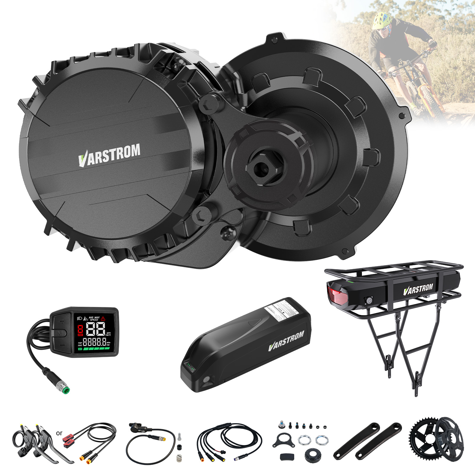 Side Hung Mid Drive Motor Kit - Varstrom 750W Mid-Motor Kit Torque Sensor
