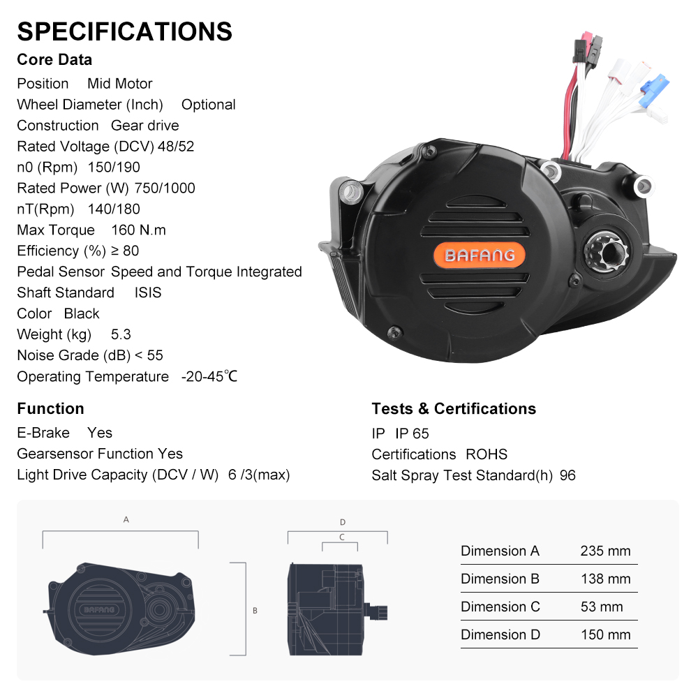 Bafang M620 G510 1000W Mid Dri - Mid Drive Conversion Kit 1000W recensie en prijs
